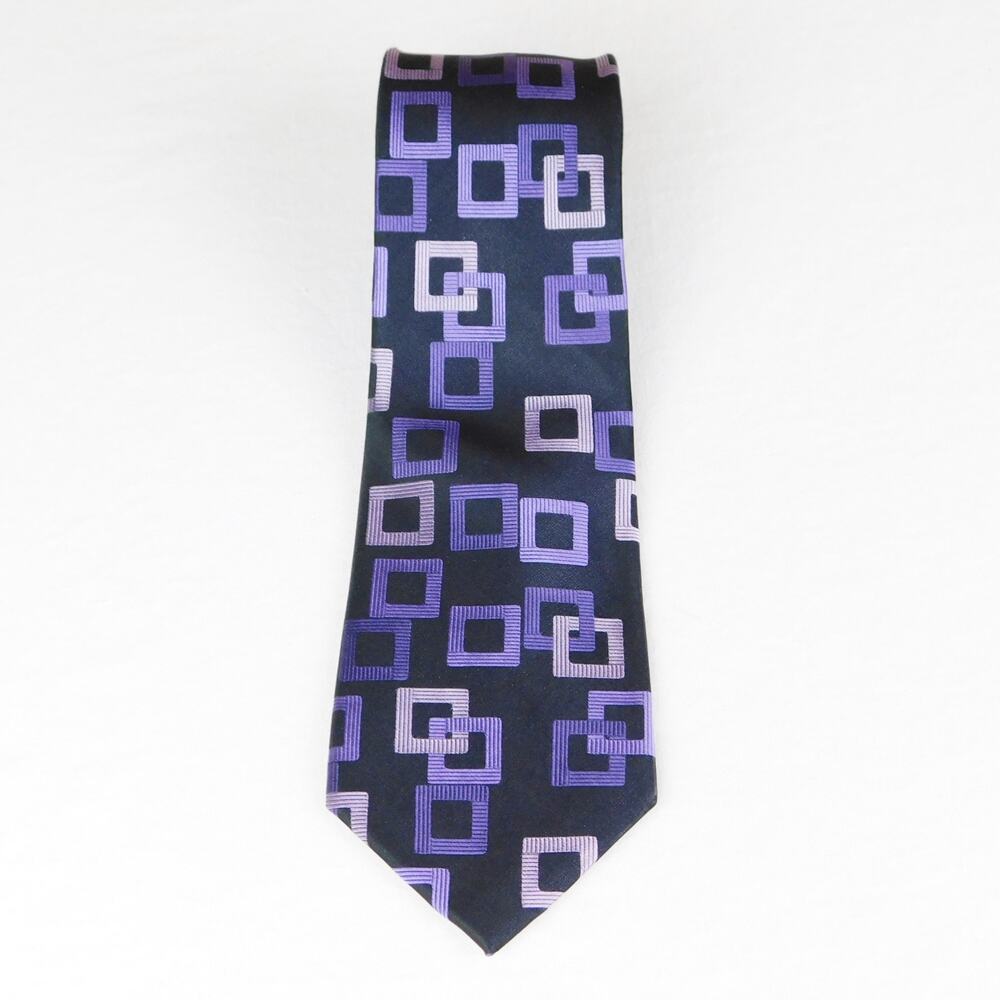 Croft & Barrow Purple Black Silk Necktie